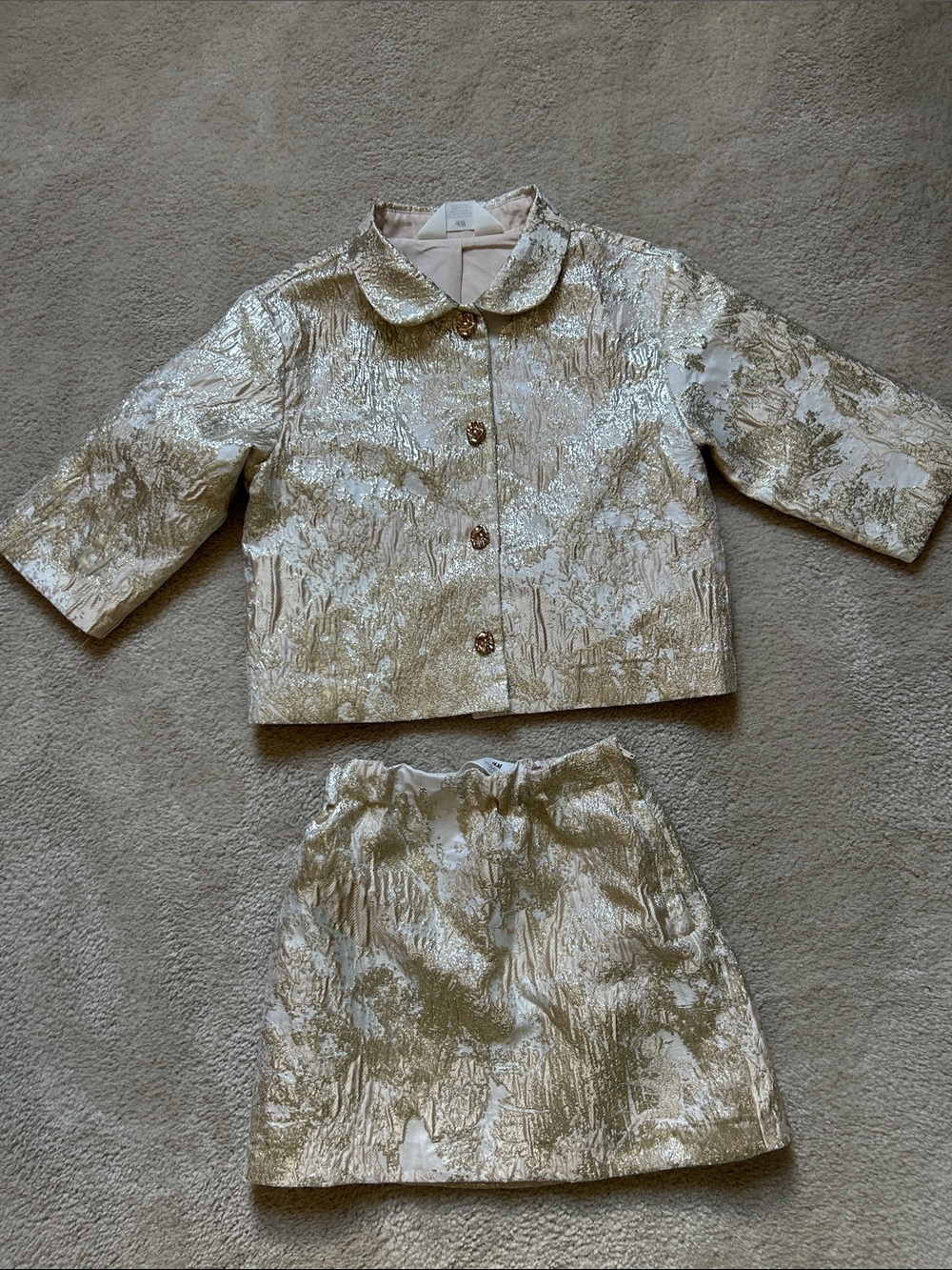 H&M Cream and Gold Metallic Girls Set
